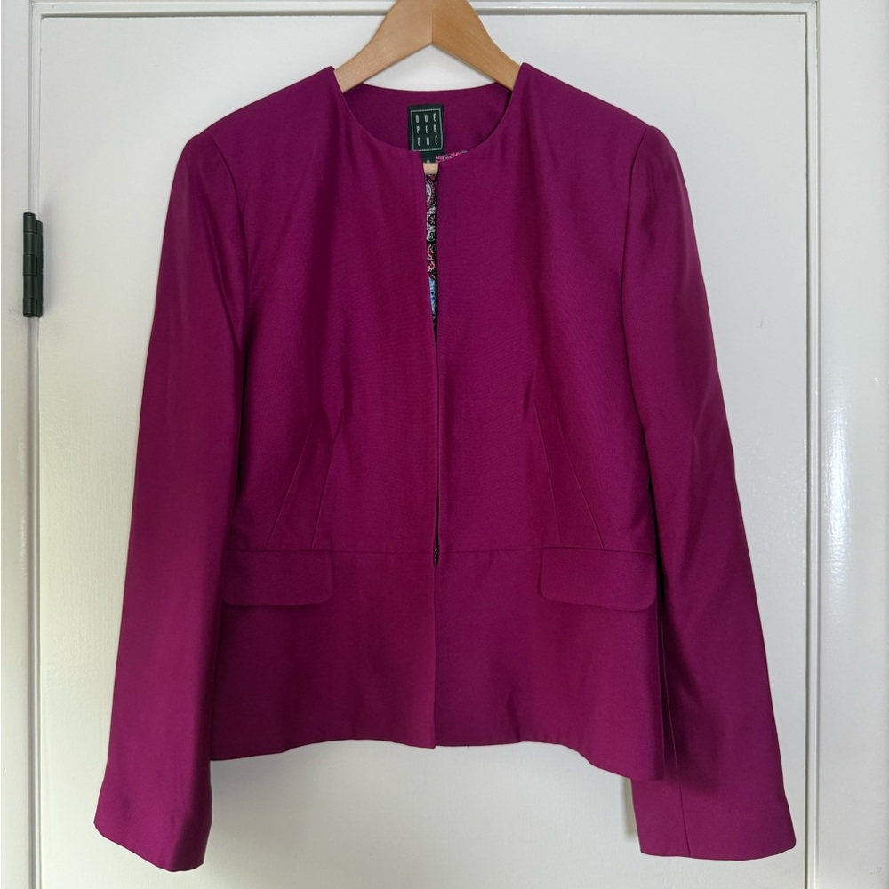 🆕 Dué Per Dué Bloomingdale’s Silk Las Vegas Blazer Quiet Luxury Vintage Academia